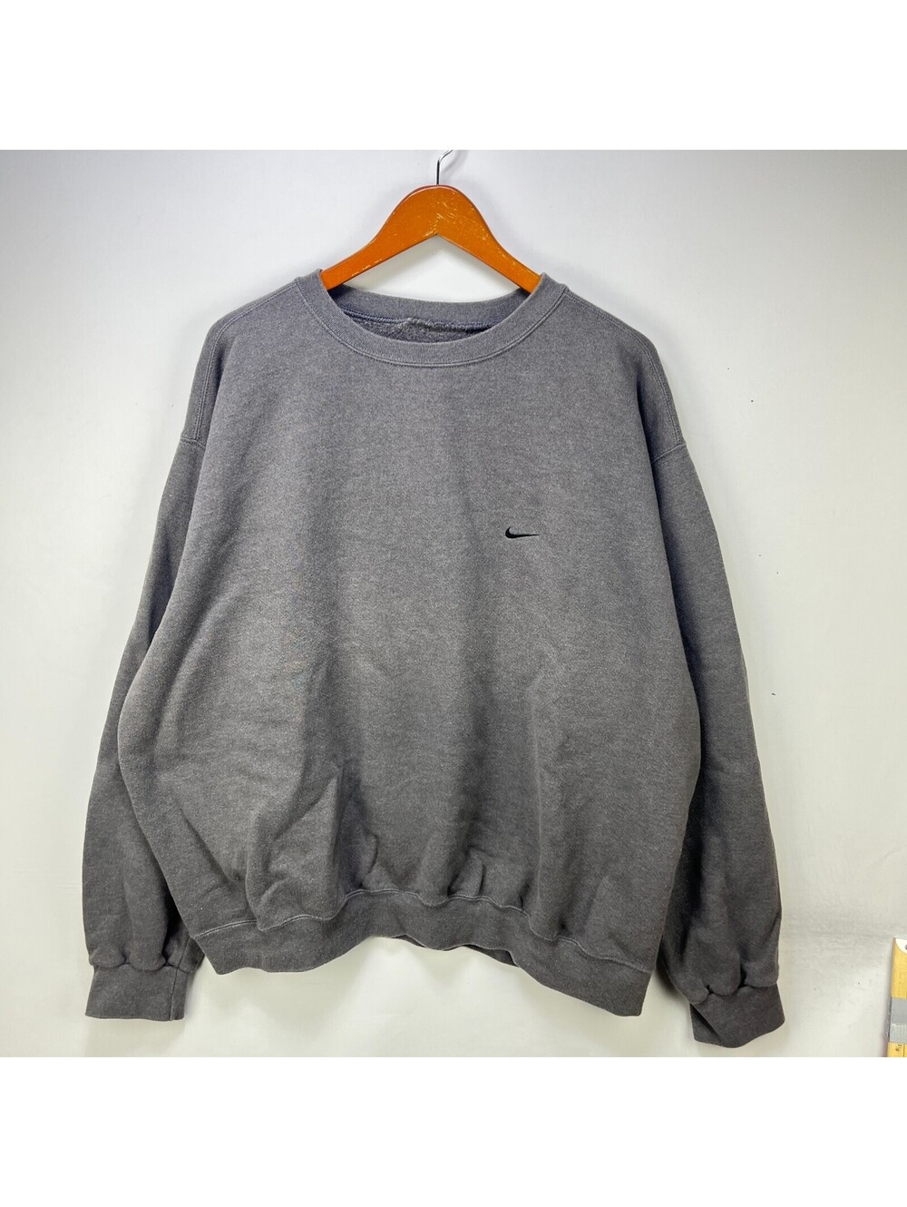 Vintage 90s Nike Tonal Gray Mini Black Swoosh Sweatshirt 2XL
